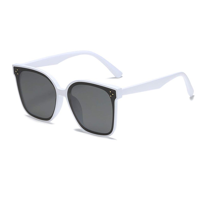MAXJULI Oversized Sunglasses for Women Men UV Protection (C3 White Frame/Black Lens) - Image 1
